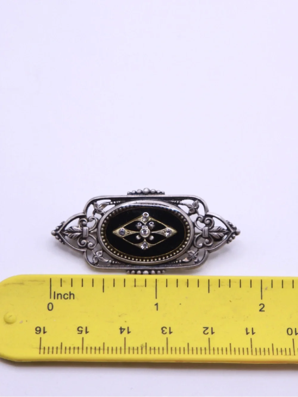 Vintage Catherine Popesco brooch, Swarovski crystal studded on enamel